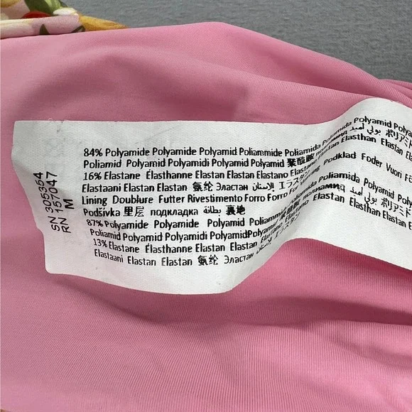 FARM RIO Tangerine Dream Flutter Sleeve Bikini Top Womens Medium Pink Floral NEW - Picture 11 of 12